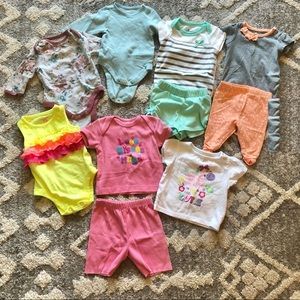 Baby girl bundle of size 0-3 months onesies and outfits